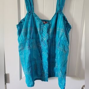 Lemon Kiss Bright Turquoise and Silver Tank 2X ❤️